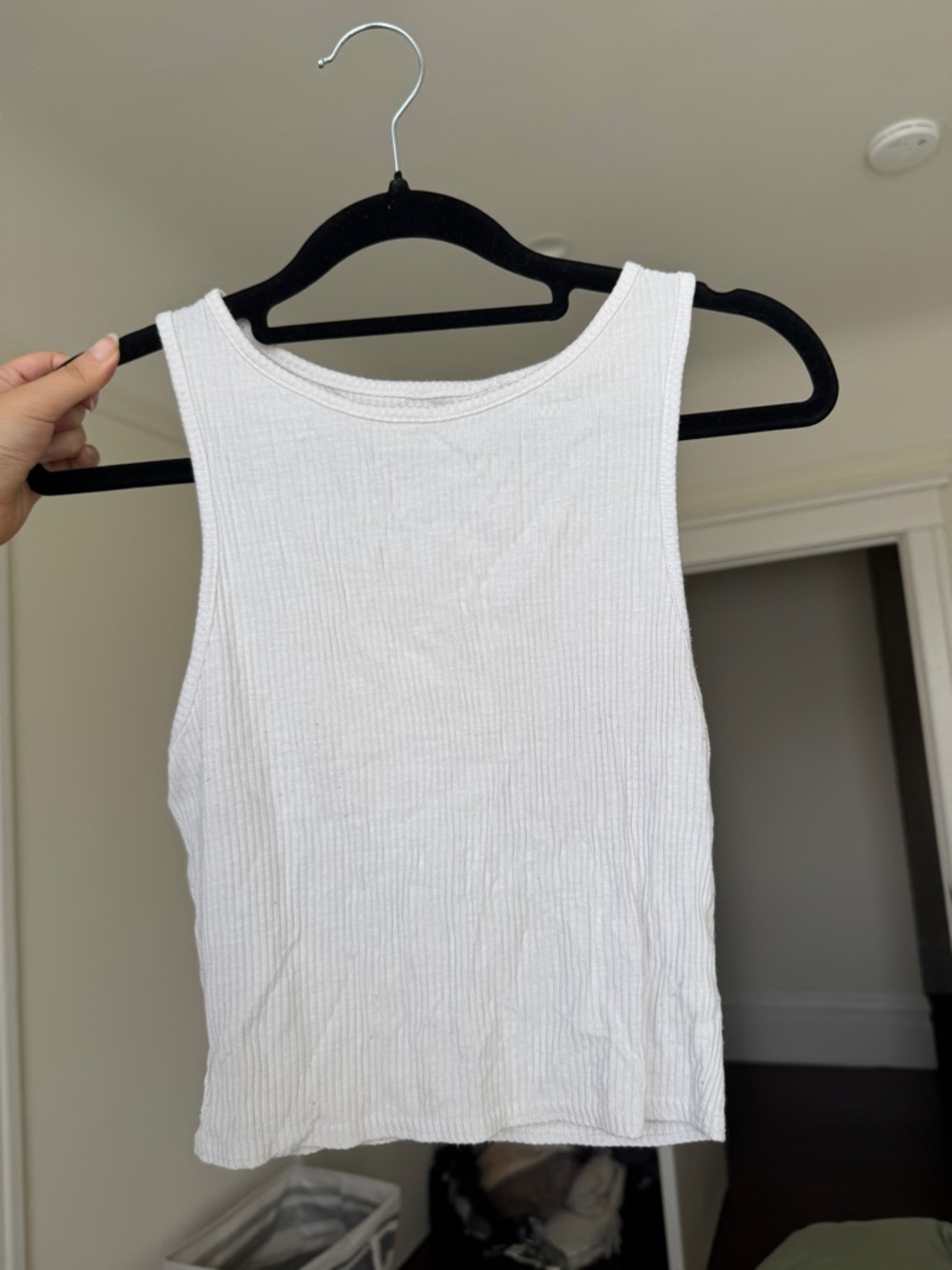 PacSun White Ribbed Tank Crop